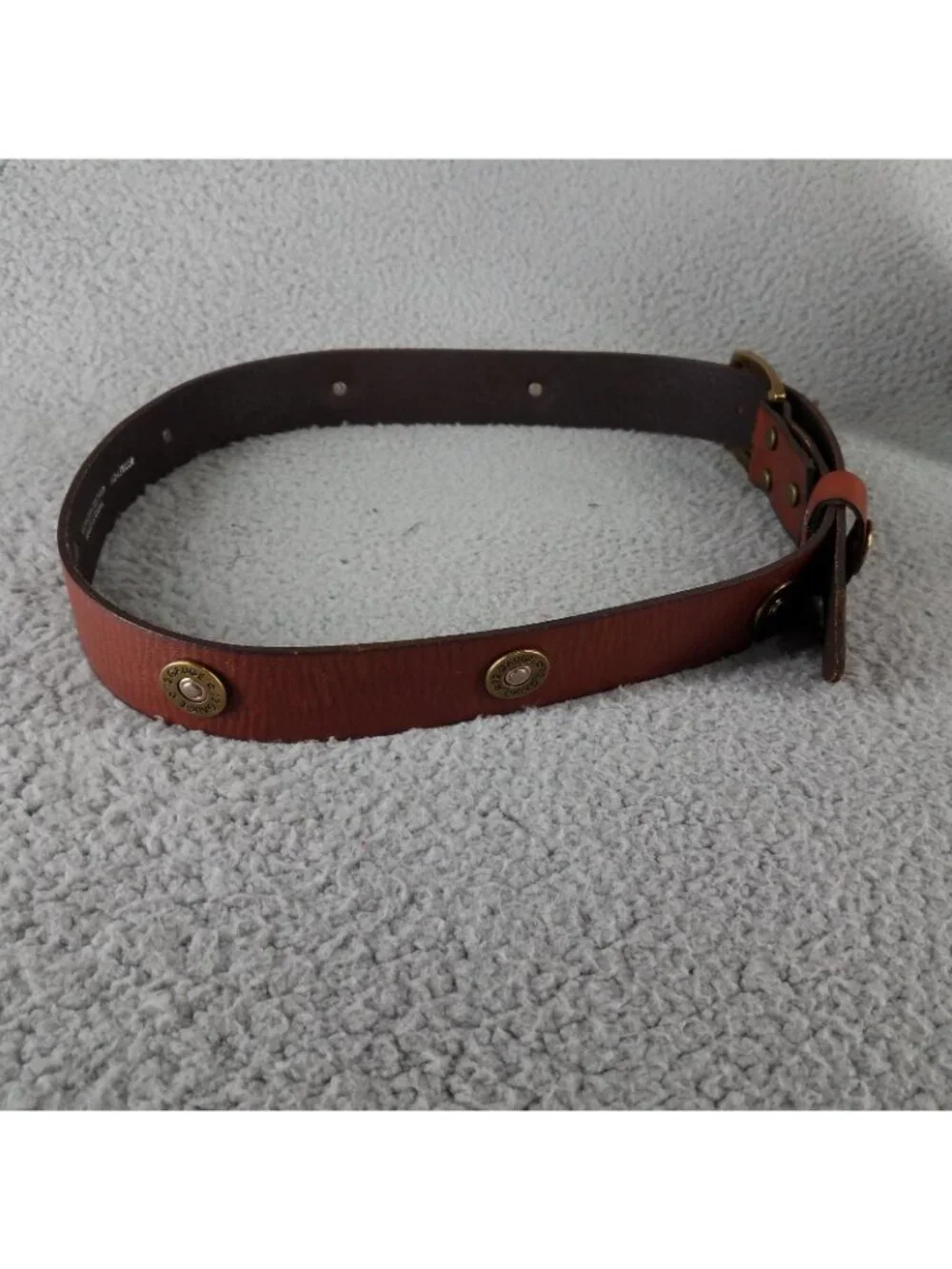 Nocona 12 Gauge Leather Belt Adult 38 Brown Gold Shotgun Shell Western Golf Mens